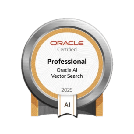 Oracle Vector Search Professional certificate medallion